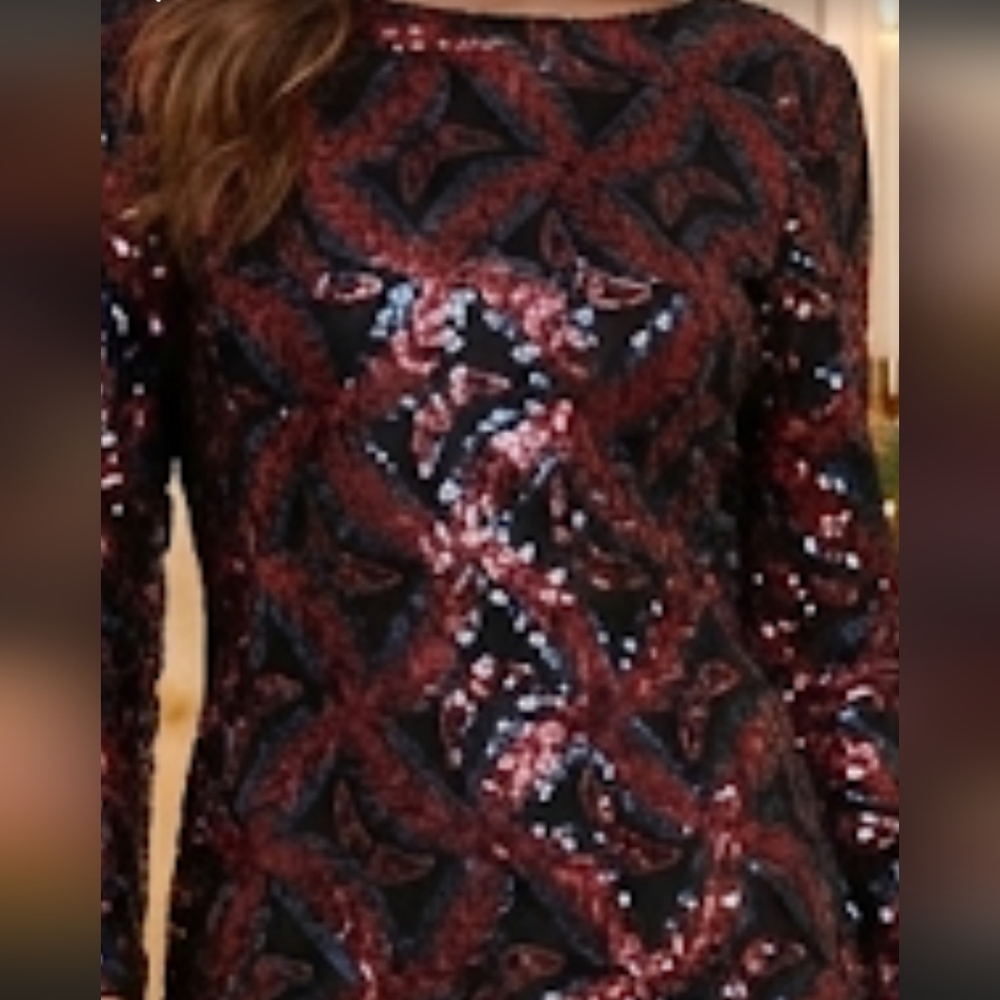 Endless Rose sequence Hoiday Dress Size L Navy/Rouge 💥sale - Picture 2 of 7